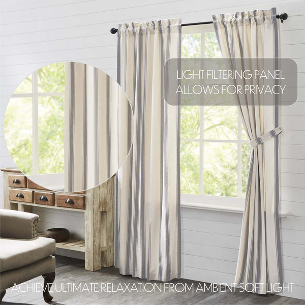Grace Grain Sack Stripe Panel Set 84x40 – Farmhouse Curtains