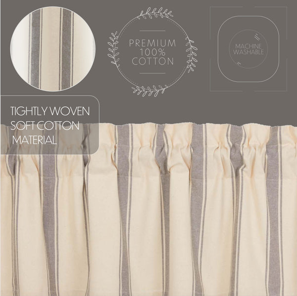 Grace Grain Sack Stripe Panel Set 84x40 – Farmhouse Curtains