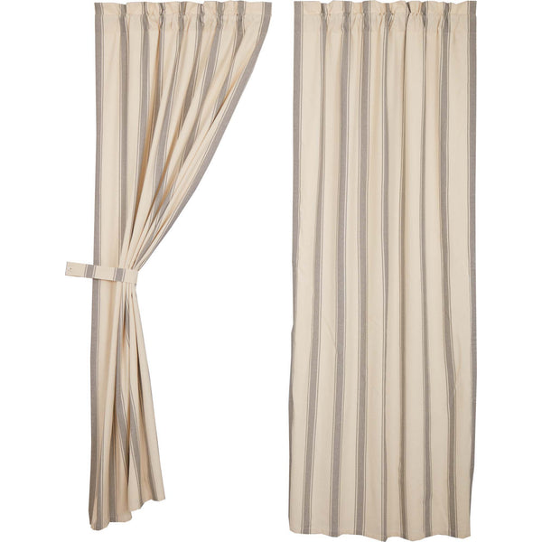 Grace Grain Sack Stripe Panel Set 84x40 – Farmhouse Curtains