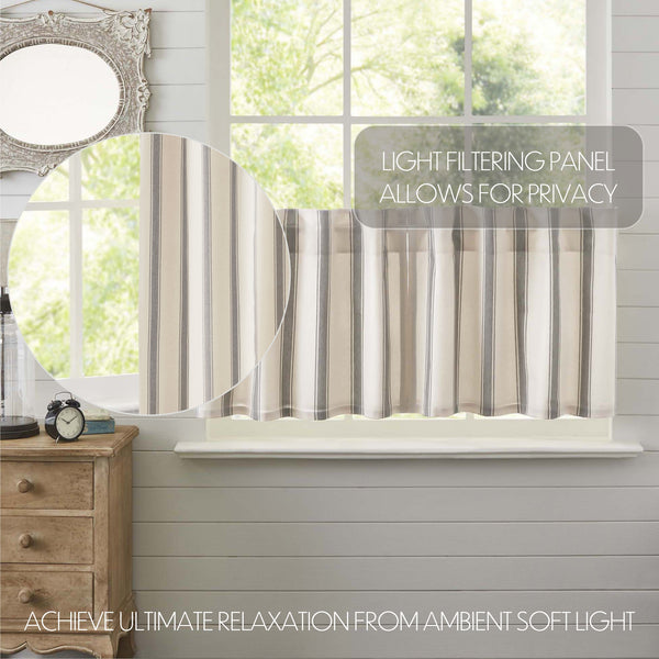 Grace Grain Sack Stripe Tier Curtains Set of 2