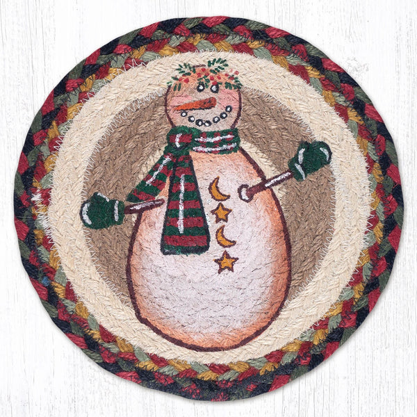 MSPR-81 Moon & Star Snowman Printed Round Trivet 10"x10"