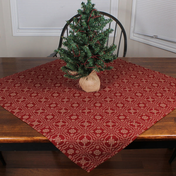 Lover’s Knot Barn Red Table Square 36" | Primitive Country Decor