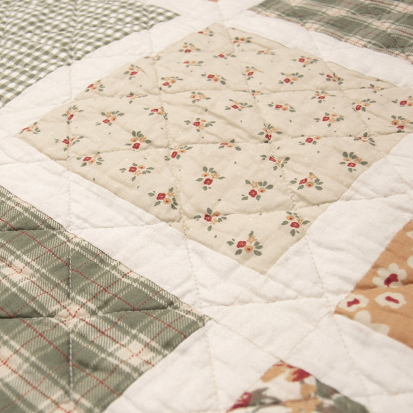 Donna Sharp Peach Rose Cotton Quilted Throw