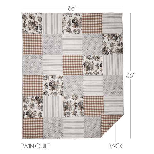 Annie Portabella Floral Patch Twin Quilt 68Wx86L