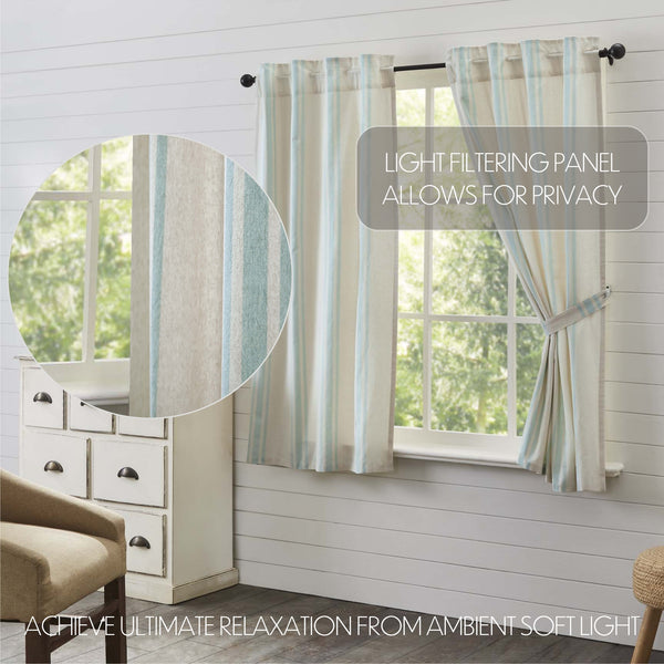 Grain Sack Aqua Short Panel Set of 2 63x36