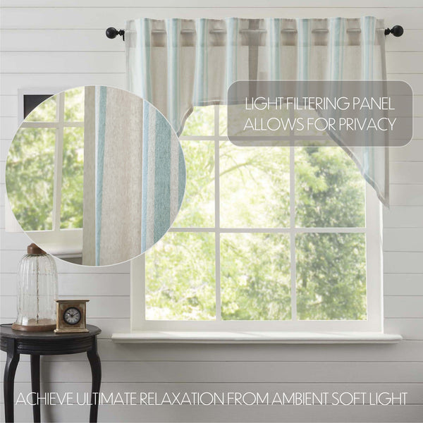 Grain Sack Aqua Swag Set of 2 36x36x16