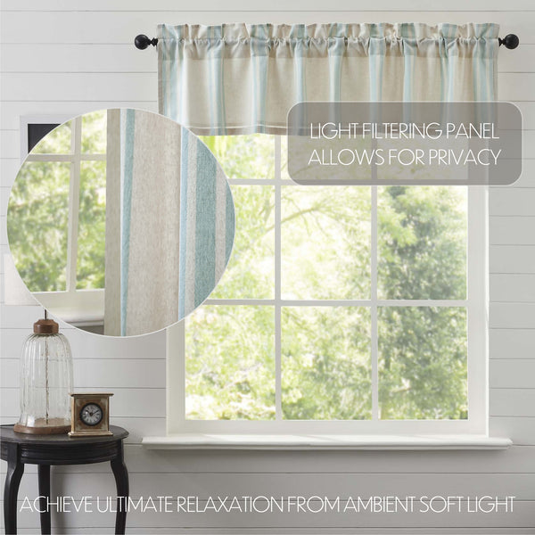Grain Sack Aqua Valance 16x72