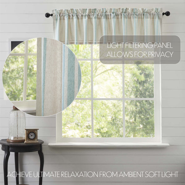 Grain Sack Aqua Valance 16x90