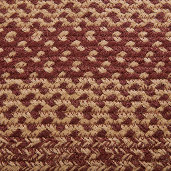 Burgundy Tan Jute Rug Rect w/ Pad 27x48