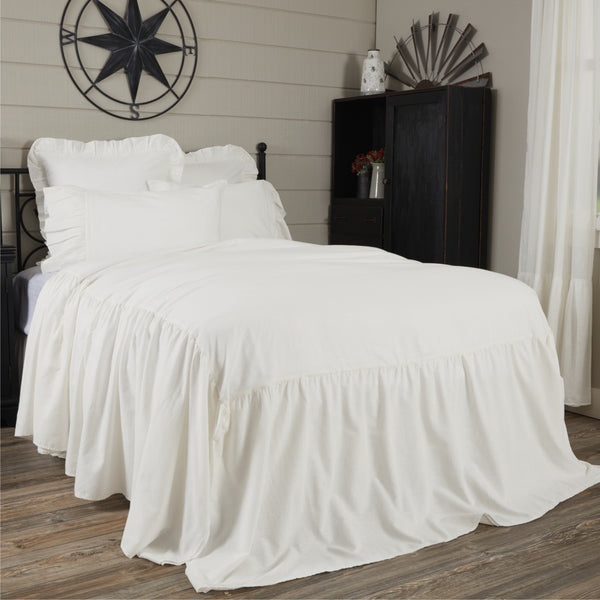 Elizabeth Ruffled Twin Bedspread 76Lx39W+27