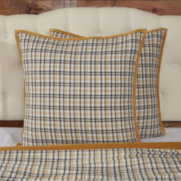 Morning Meadow Plaid Fabric Euro Sham 26Lx26W