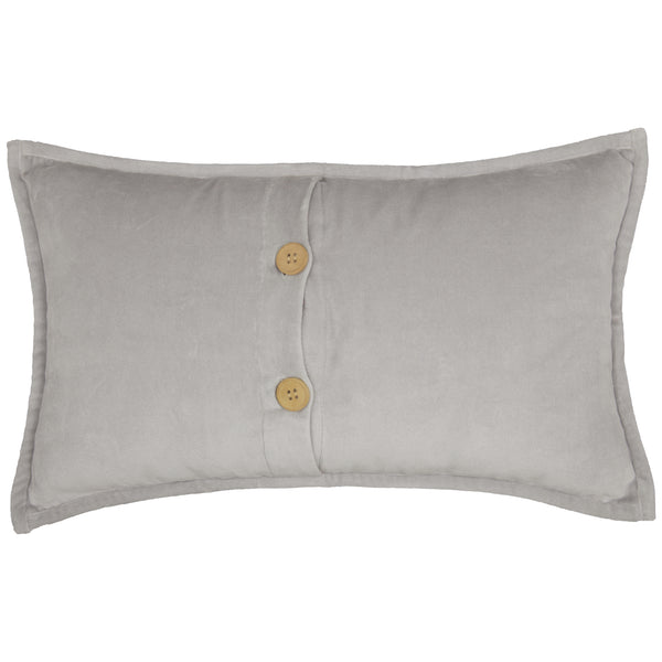 Morning Meadow Gray Velvet Pillow Cover 20Lx12W