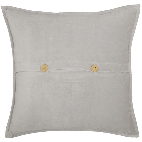 Morning Meadow Gray Velvet Pillow Cover 20Lx20W
