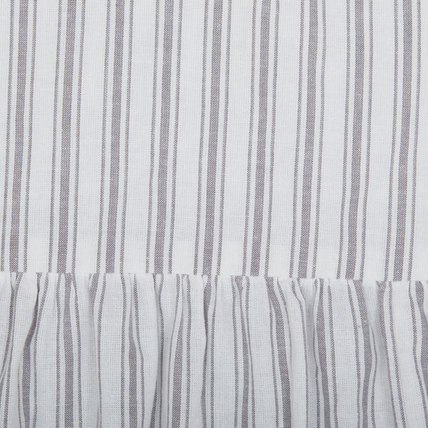 Timeless Ticking Gray Ruffled King Bedspread 80Lx76W+27