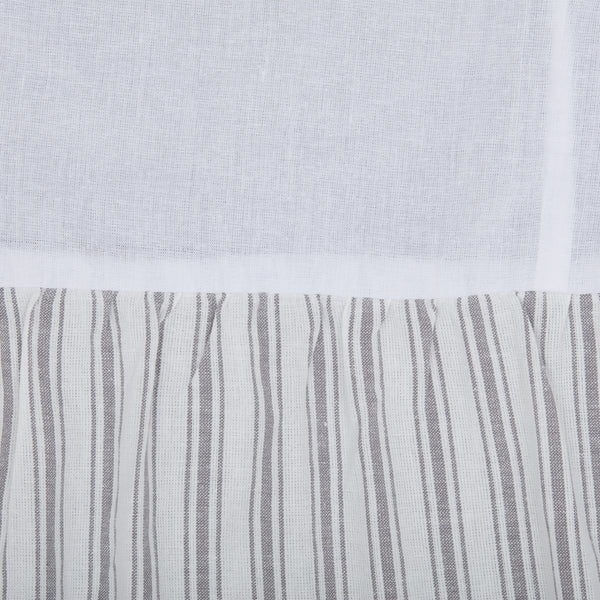 Timeless Ticking Gray Ruffled King Bed Skirt 80Lx78Wx16