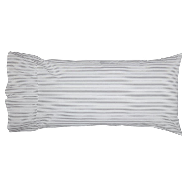 Timeless Ticking Gray Ruffled King Sham Set of 2 37Lx21W+8