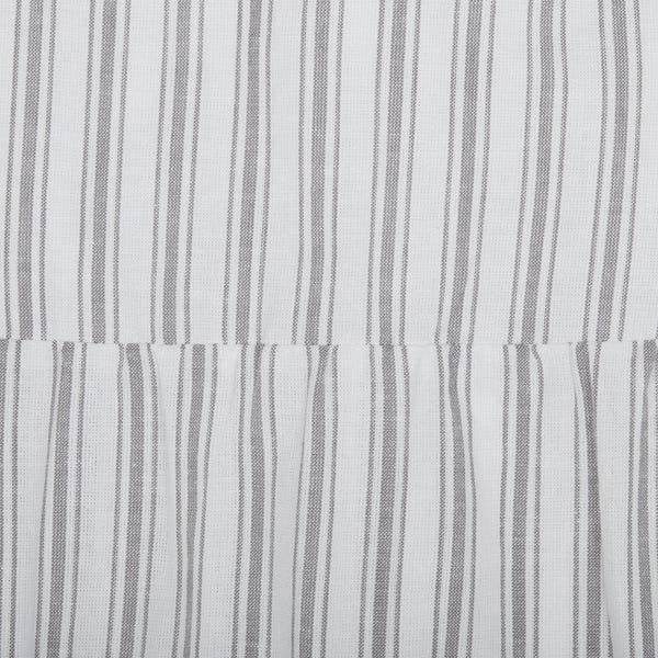 Timeless Ticking Gray Ruffled Panel Set of 2 96Lx50W