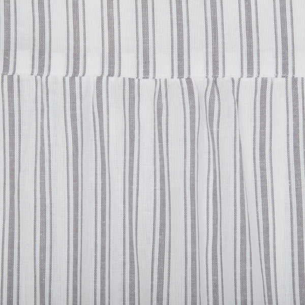 Timeless Ticking Gray Ruffled Valance 16Lx72W