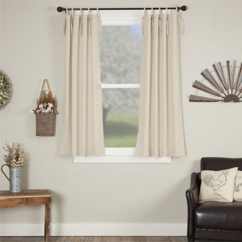 Market Place Natural Tie Top Short Panel Set of 2 63Lx36W