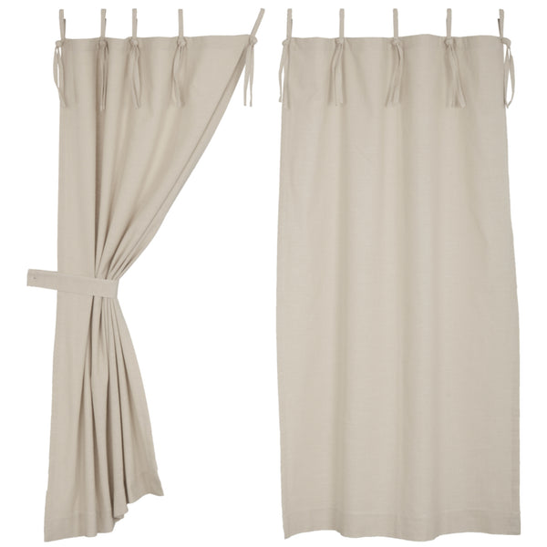 Market Place Natural Tie Top Short Panel Set of 2 63Lx36W