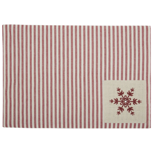 Market Place Natural Snowflake Placemat Set of 4 18Lx12W