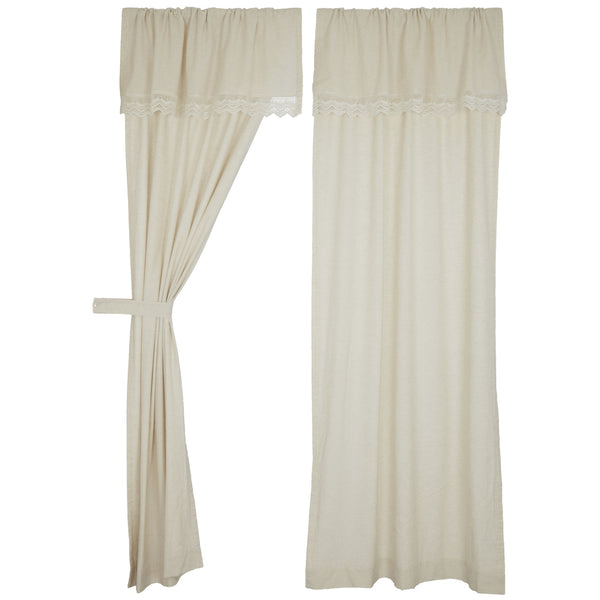 Flax and Lace Panel Set of 2 84Lx40W