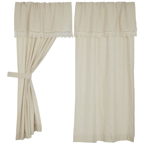 Flax and Lace Short Panel Set of 2 63Lx36W