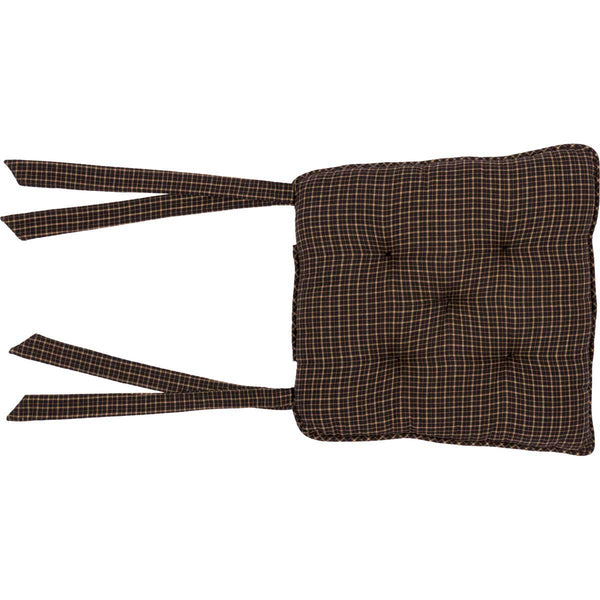 Kettle Grove Patchwork Country Rustic Check Stripe Chair Pad 14x14 - VHC Brands