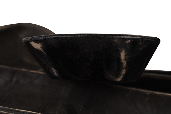 Black Baguette – Small Hand-Carved Bread Bowl