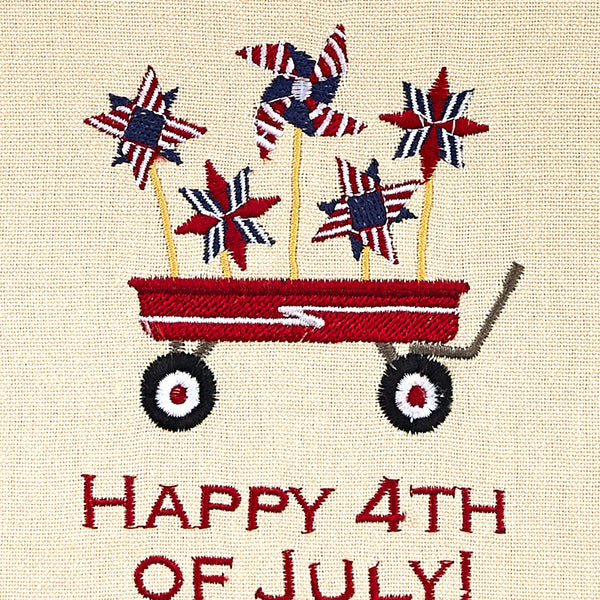 Happy 4th Of July Embroidered Dishtowel (set of 2)