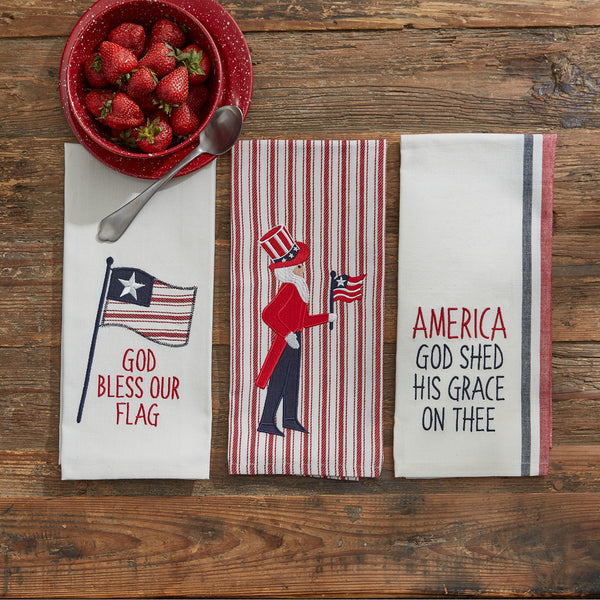 Uncle Sam Applique Dishtowel (set of 2)