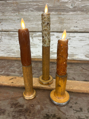 Set of 3 Moving Flame Candles on our Chimney Bobbins