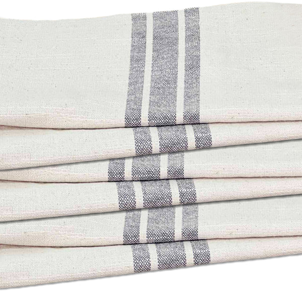 Market Place Blue Grain Sack Stripe Fabric 3yds #2 110 Width