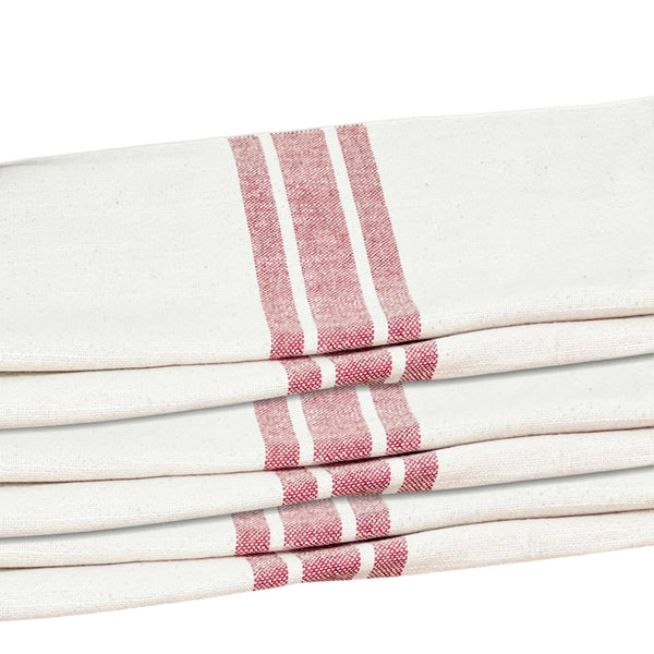 Market Place Red Grain Sack Stripe Fabric 3yds #2 110 Width