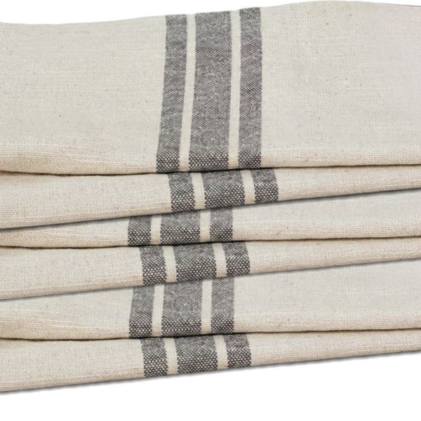 Market Place Gray Grain Sack Stripe Fabric 3yd #2 110 Width