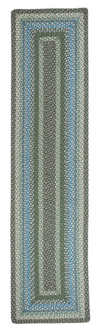 RC-419 Sage/Ivory/Settlers Blue Oblong Braided Rug 2'x8'