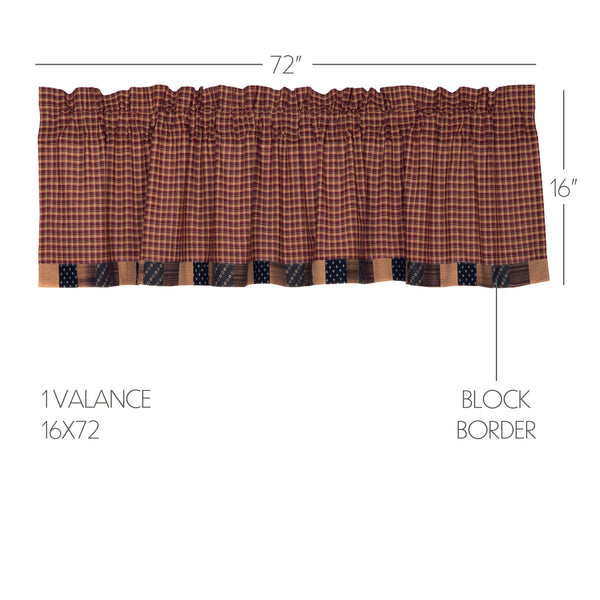 Patriotic Patch Block Border Valance 72 in.