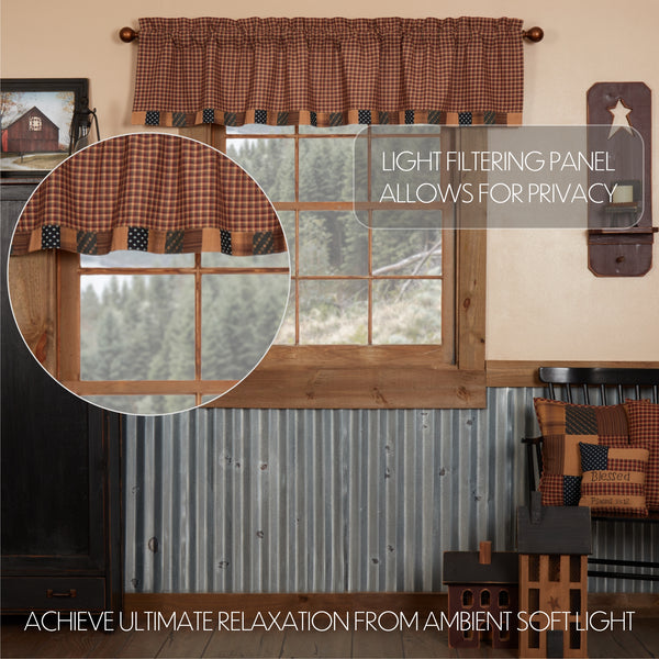 Patriotic Patch Block Border Valance 72 in.