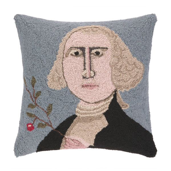 George Washington Hooked Pillow
