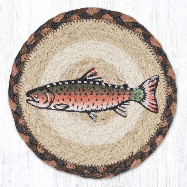 LC-10 Red Salmon Round Large Coaster 7"x7"