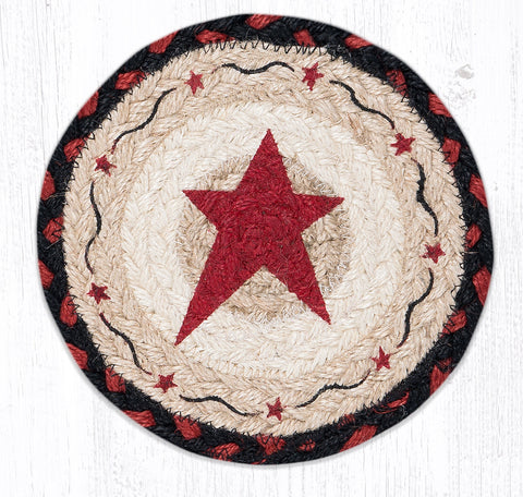 LC-19 Primitive Star Burgundy Round Large Coaster 7"x7"