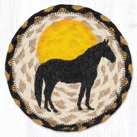 LC-43 Horse Silhouette Round Large Coaster 7"x7"