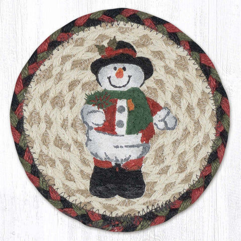 LC-81 Snowman in Top Hat Round Large Coaster 7"x7"