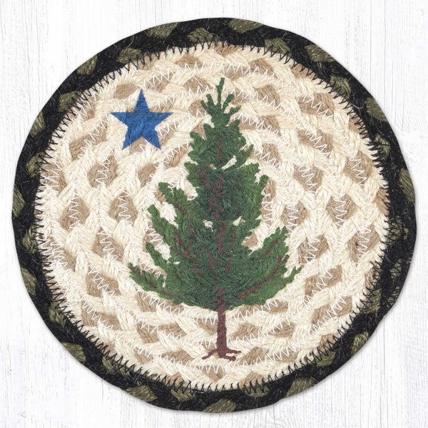 LC-116 Old Maine Flag Round Large Coaster 7"x7"