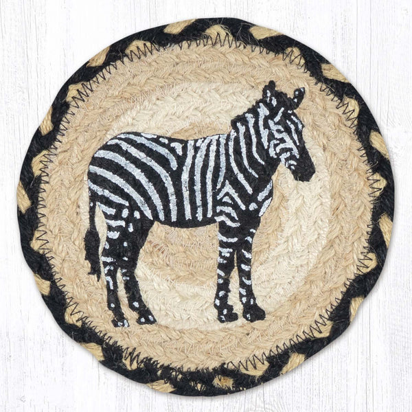 LC-123 Zebra Silhouette Round Large Coaster 7"x7"