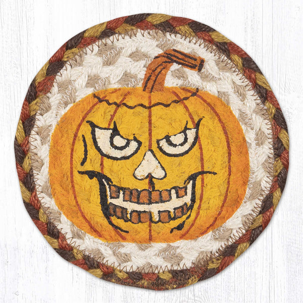 LC-222 Jack O Lantern Round Large Coaster 7"x7"