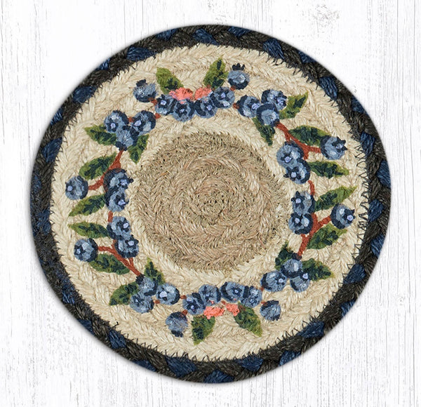 LC-312 Blueberry Vine Round Large Coaster 7"x7"