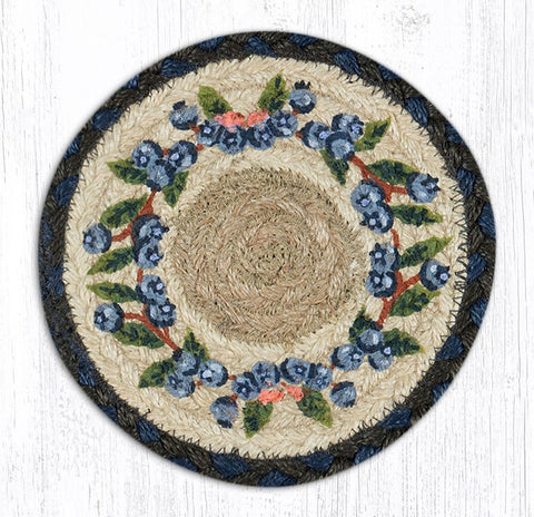 LC-312 Blueberry Vine Round Large Coaster 7"x7"