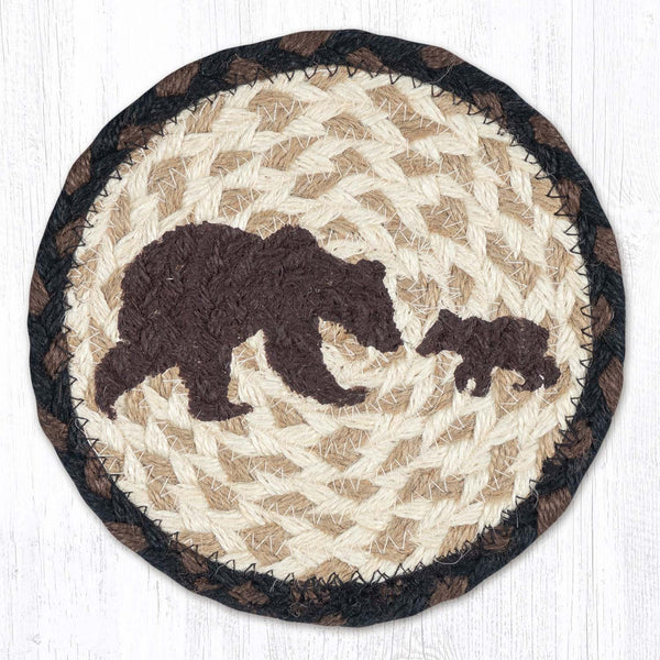 LC-313 Happy Bear Cub Round Large Coaster 7"x7"