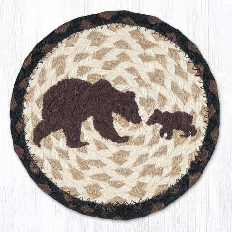LC-313 Happy Bear Cub Round Large Coaster 7"x7"